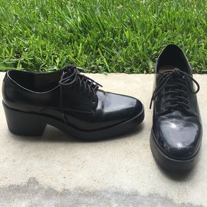 Zara Vegan Oxford Platform Shoes Size 7.5 (US)